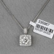 Fancy Diamond Cluster 18ct White Gold Pendant RRP £7,068