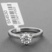 Diamond Single Stone Platinum Ring RRP £12,310