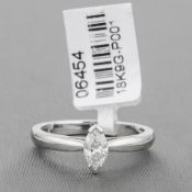 Marquise Cut Diamond Single Stone Platinum Ring RRP £1,782