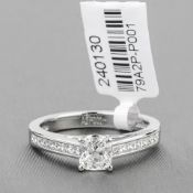 Cushion Cut Diamond Single Stone Platinum Ring RRP £8,821