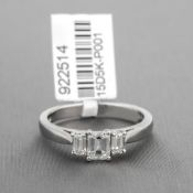 Cut Diamond Three Stone Platinum Ring RRP £4,943