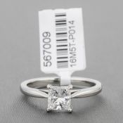 Princess Cut Diamond Single Stone Platinum Ring RRP £14,909