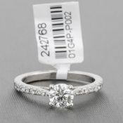 Diamond Single Stone Platinum Ring RRP £9,317