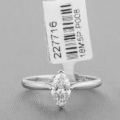 Marquise Cut Diamond Single Stone Platinum Ring RRP £6,590
