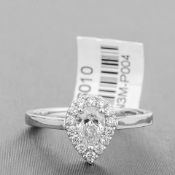 Pear Shape Diamond Single Stone Platinum Ring RRP £5,713