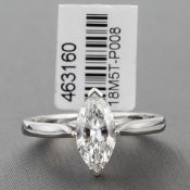 Marquise Cut Diamond Single Stone Platinum Ring RRP £13,898