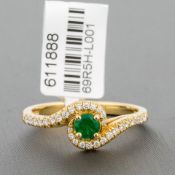 Emerald and Diamond Twist 18ct Yellow Gold Ring RRP £2,467