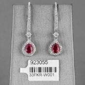 Ruby diamond 18ct White Gold Earrings RRP £4,755