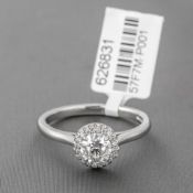 Diamond Halo Platinum Ring RRP £6,073