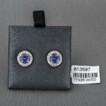 Tanzanite Cluster 18ct White Gold Earrings RRP £3,244