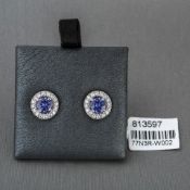 Tanzanite Cluster 18ct White Gold Earrings RRP £3,244