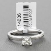 Cushion Cut Diamond Single Stone Platinum Ring RRP £3,258