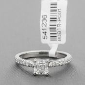 Asscher Cut Diamond Single Stone Platinum Ring RRP £9,059
