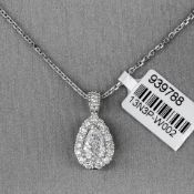 Pear Shape Diamond 18ct White Gold Pendant RRP £8,398