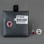 Ruby Diamond Single Stone 18ct White Gold Earrings RRP £3,082