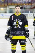 #61 Ryan Finnerty worn by Sam Zajec Authentic Signed Game Issue/Worn Hockey Dog benefit match shirt