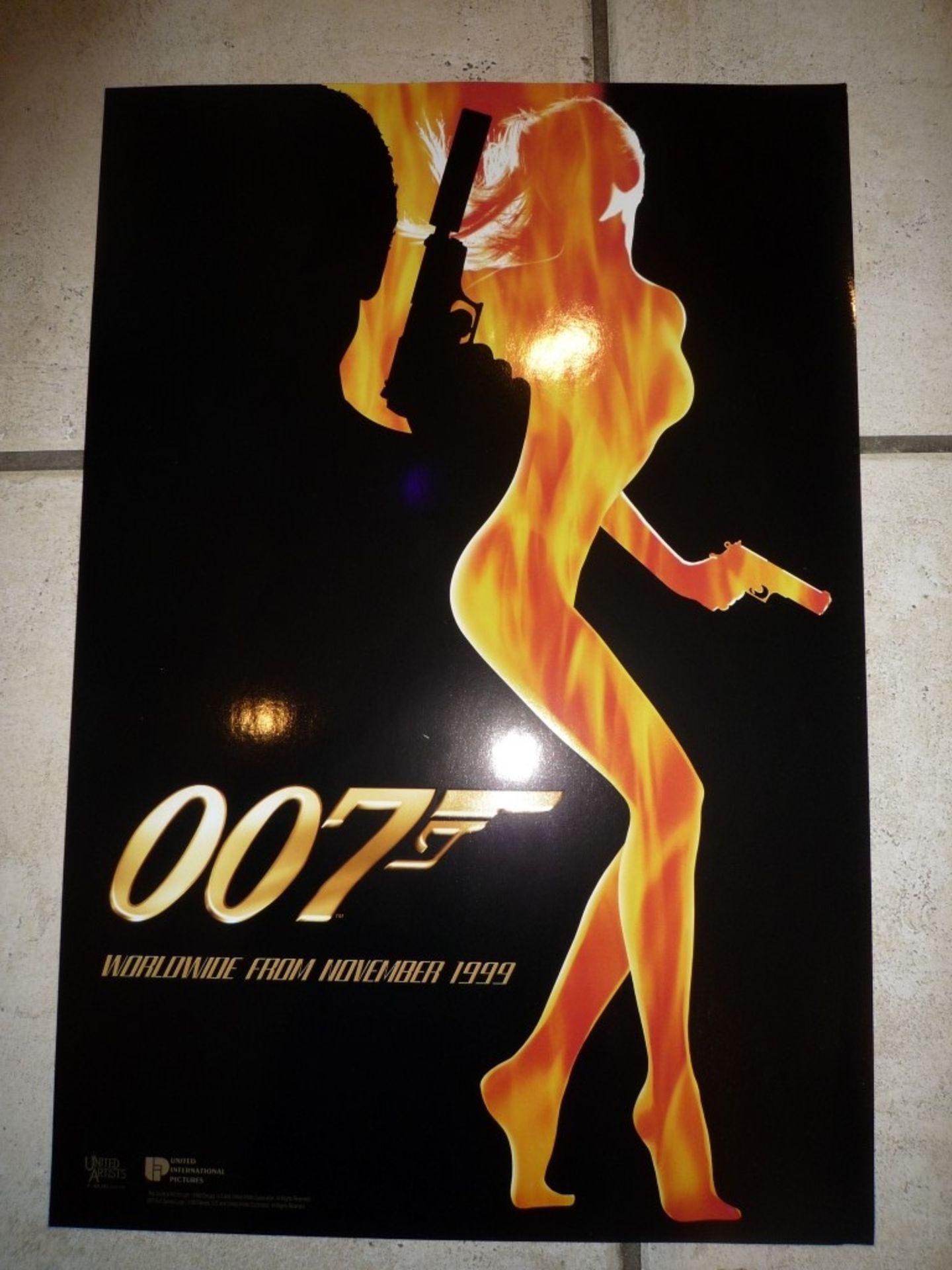 James Bond Flame Girl Image window card