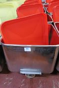 (5) Stainless steel Euro tote bins