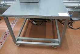 Stainless heavy duty steel mobile table 1200mm x 900mm