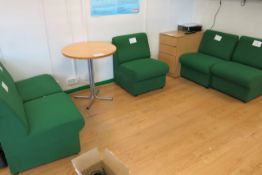 (7) Green modular reception chairs