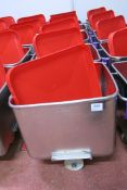 (5) Stainless steel Euro tote bins