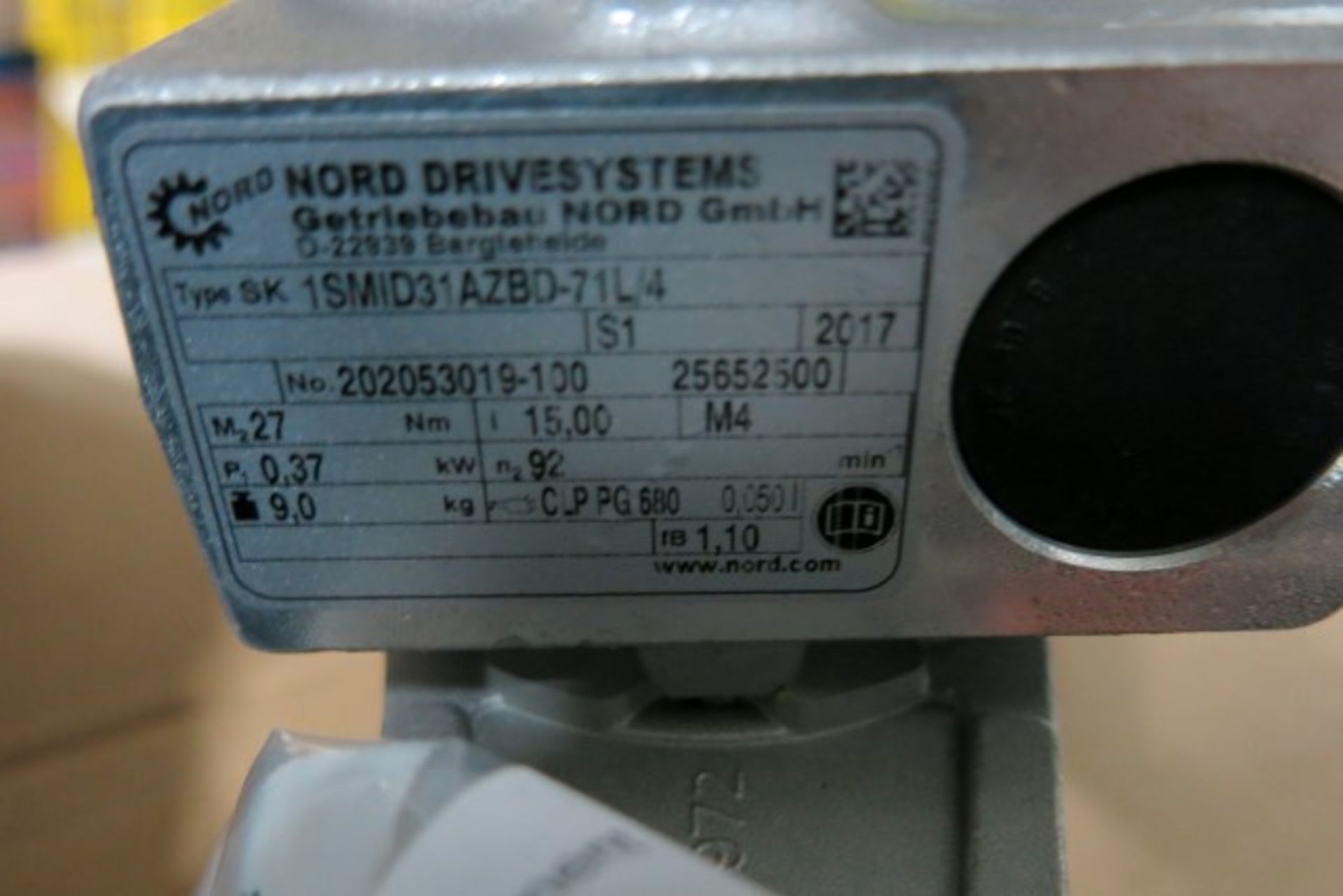 Nord Type: SK71L/4 electric motor 3PH & Gearbox - Image 2 of 2
