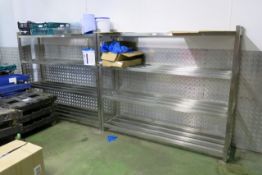 (5) Stainless steel 4-tier racks 1800mm x 450mm x 1530mm High (excluding contents)
