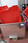 (5) Stainless steel Euro tote bins