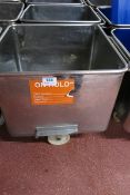 (5) Stainless steel Euro tote bins with lids