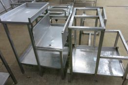 (2) Stainless steel two tier stands overall