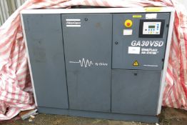 Atlas Copco GA30 VSD 161.9 cfm packaged air compressor - A lift out charge will apply