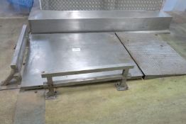 Stainless steel floor scale with ramp and side guards - A lift out charge will apply