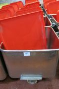 (5) Stainless steel Euro tote bins