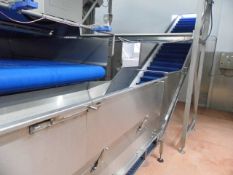 (CD) Stainless steel swan neck flighted conveyor - A lift out charge will apply