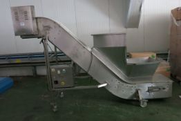 Unitech stainless steel swan neck mobile conveyor - A lift out charge will apply