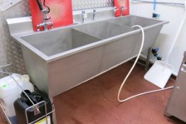 Stainless steel deep three basin sink unit - A lift out charge will apply