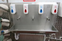 Stainless steel automatic 3-station hand wash - A lift out charge will apply