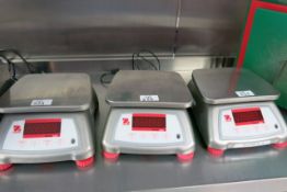 (3) Ohaus Valor 2000 Model V22XWE6T bench scales