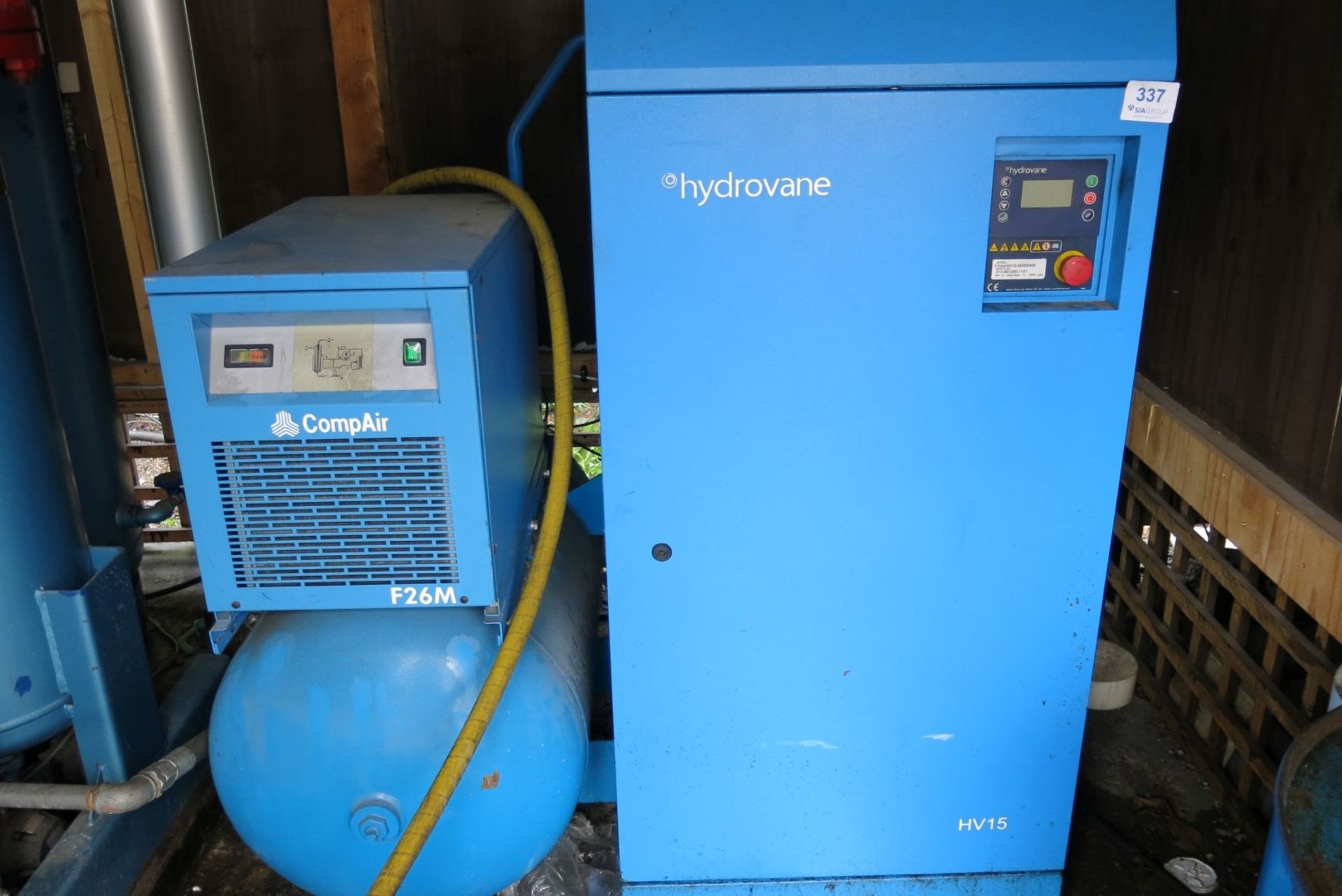 Hydrovane HV15 Model V15AERD10-4035S400 packaged air compressor - A lift out charge will apply