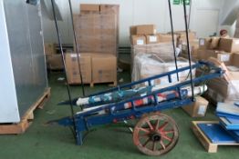 Vintage wood framed Costermongers hand cart