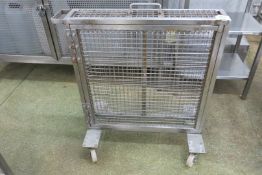 Stainless steel mesh slicer blade storage trolley