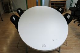 Oval meetings table & (4) chrome framed meetings armchairs