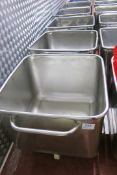(7) Stainless steel Euro tote bins with lids