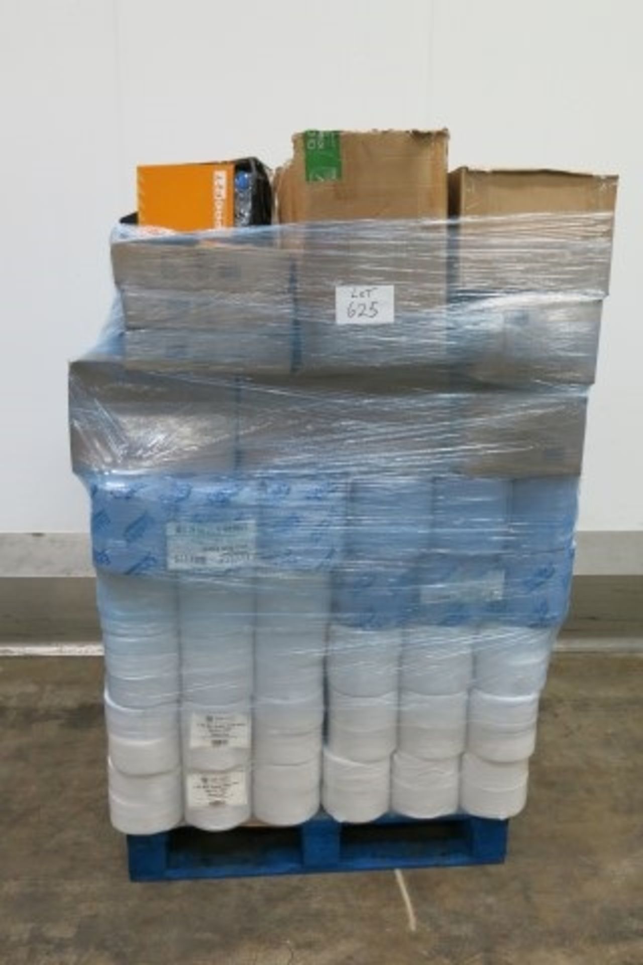 Pallet containing janitorial and other supplies - A lift out charge will apply
