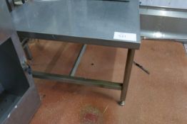 Stainless steel low table 1170mm x 920mm x 650mm High