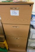 (2) Four drawer light wood efffect filing cabinets