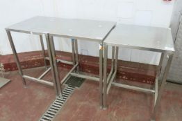 (3) Square stainless steel tables