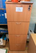 (2) Four drawer light wood effect filing cabinets