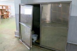 Stainless steel double door chemicals cabinet - A lift out charge will apply