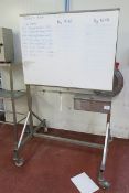 Stainless steel framed mobile white board